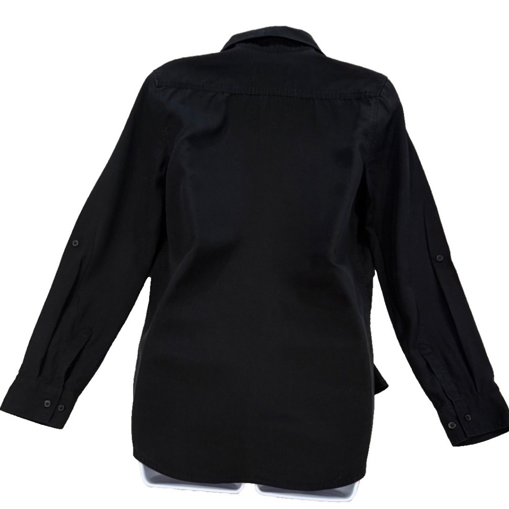 BABATON Aritzia Utility Tencel Lyocell Black Button Up Shirt;‎ Women's XS - Picture 2 of 12